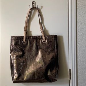 MK shiny gold tote bag